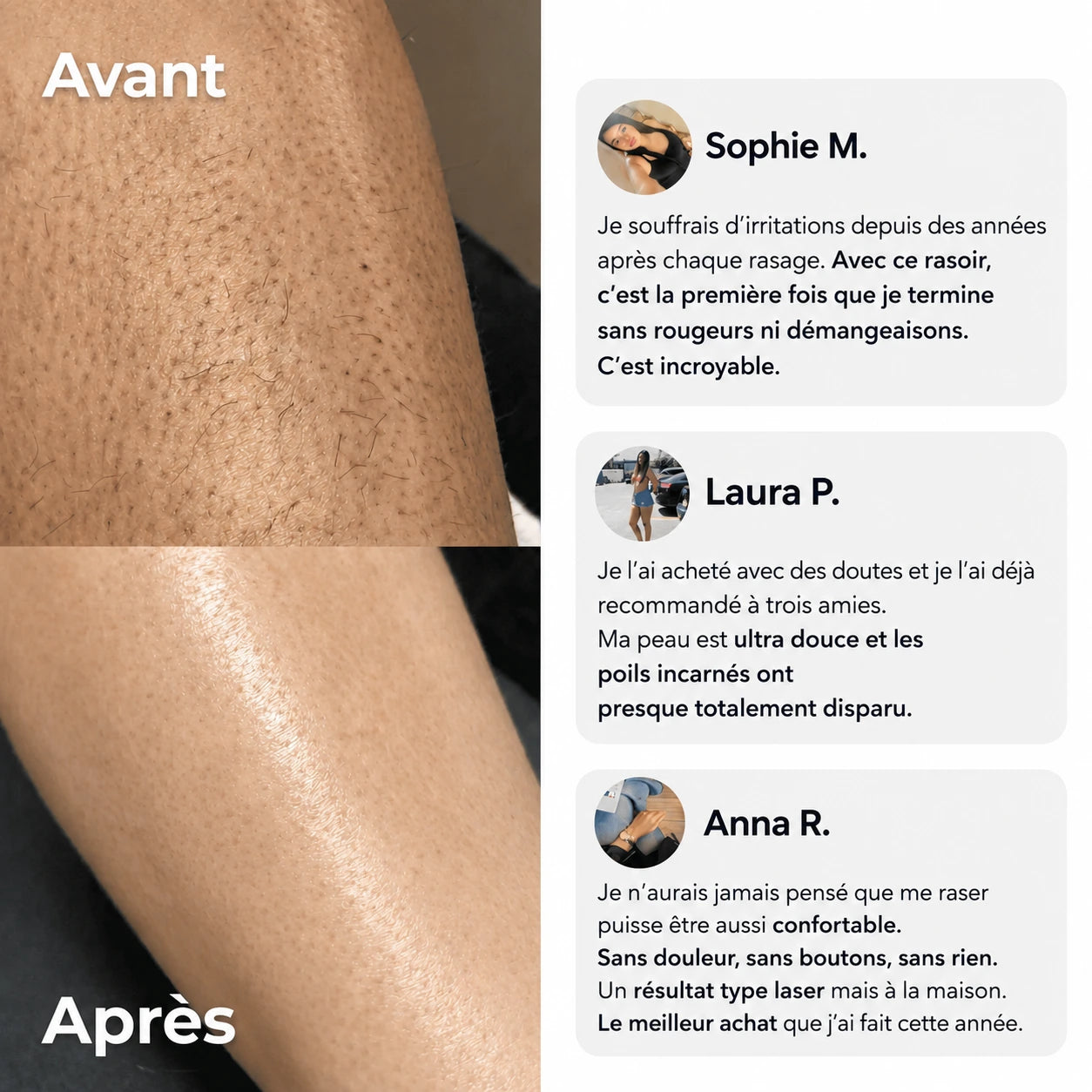 Rasoir corporel 2-en-1
