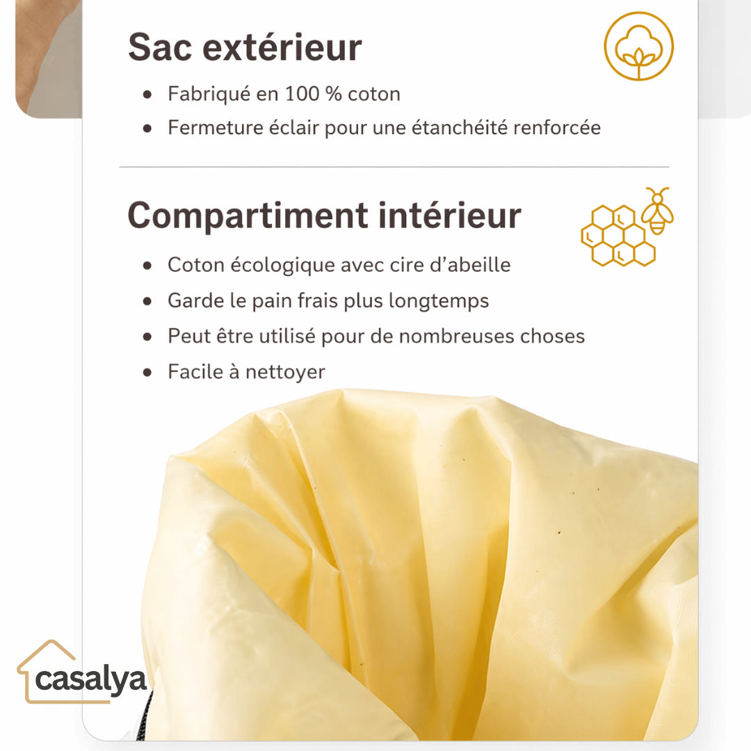 Sac à pain en cire d'abeille