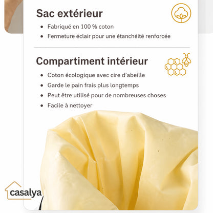 Sac à pain en cire d'abeille