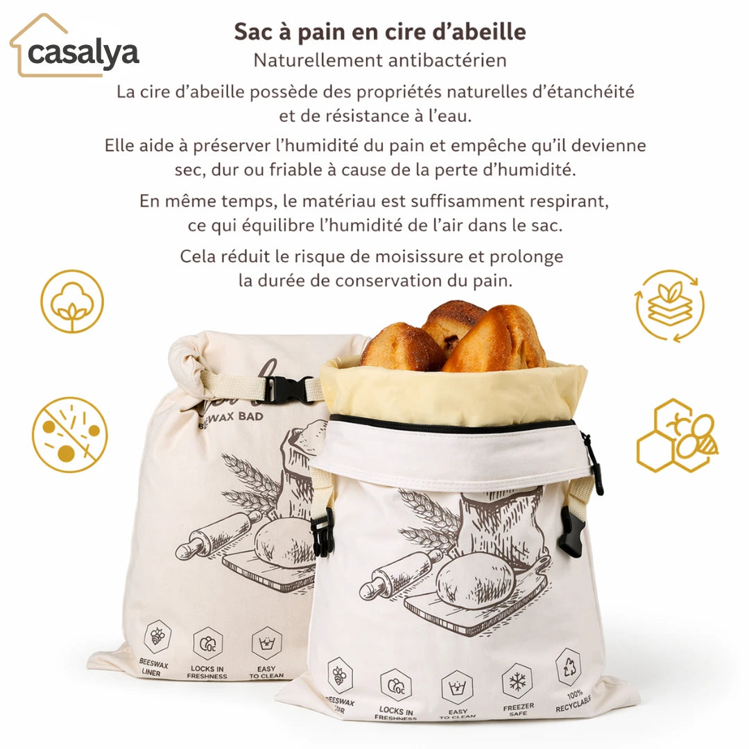 Sac à pain en cire d'abeille
