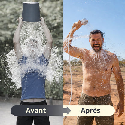 Douche portable: kit avec tuyau et pompe