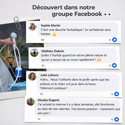Douche portable: kit avec tuyau et pompe