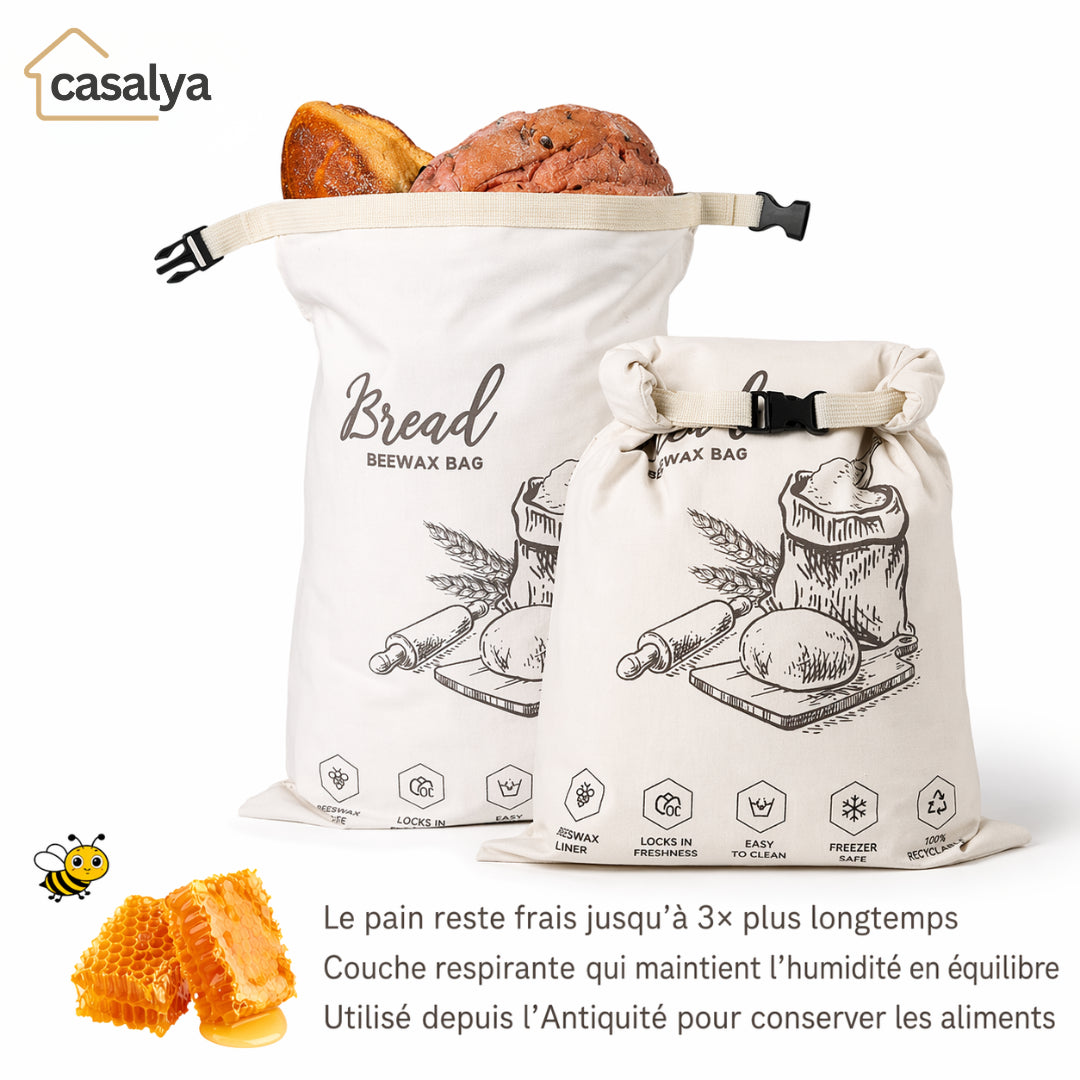 Sac à pain en cire d'abeille