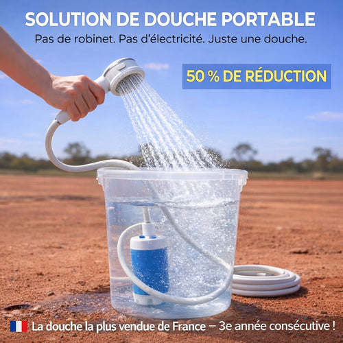 Douche portable: kit avec tuyau et pompe