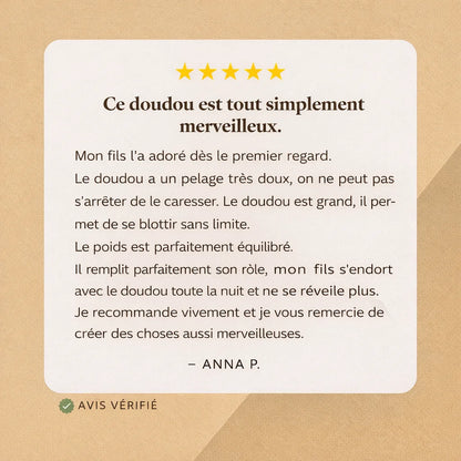 Peluche lestée apaisante