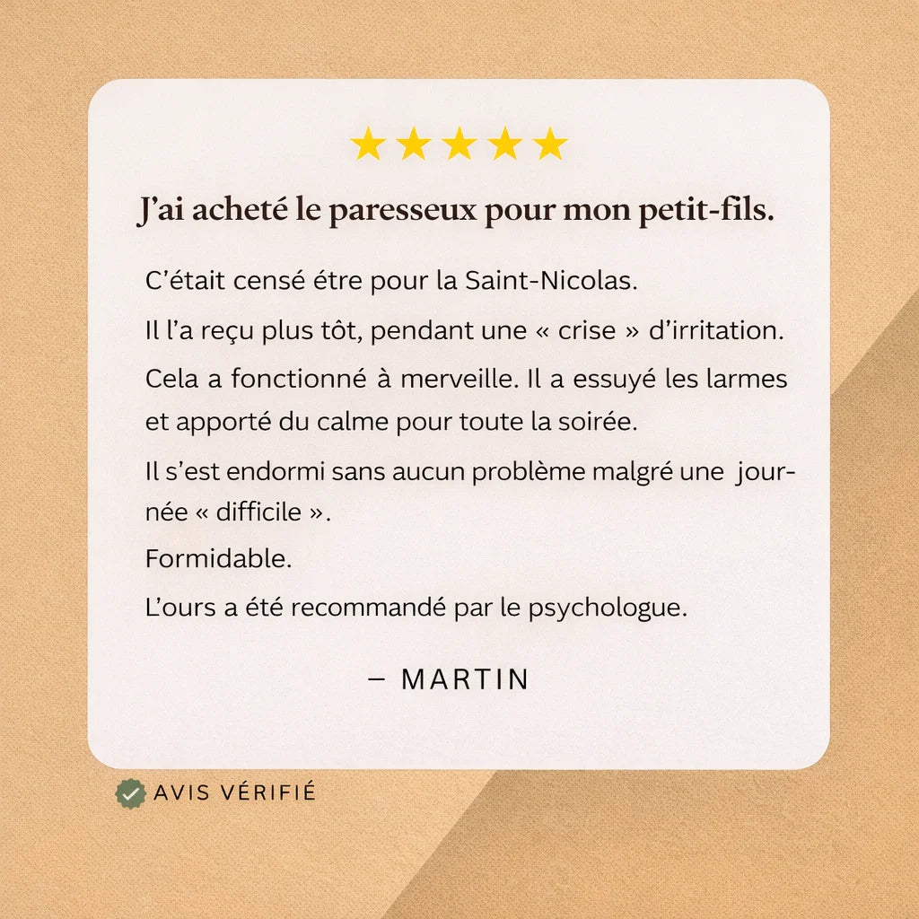 Peluche lestée apaisante